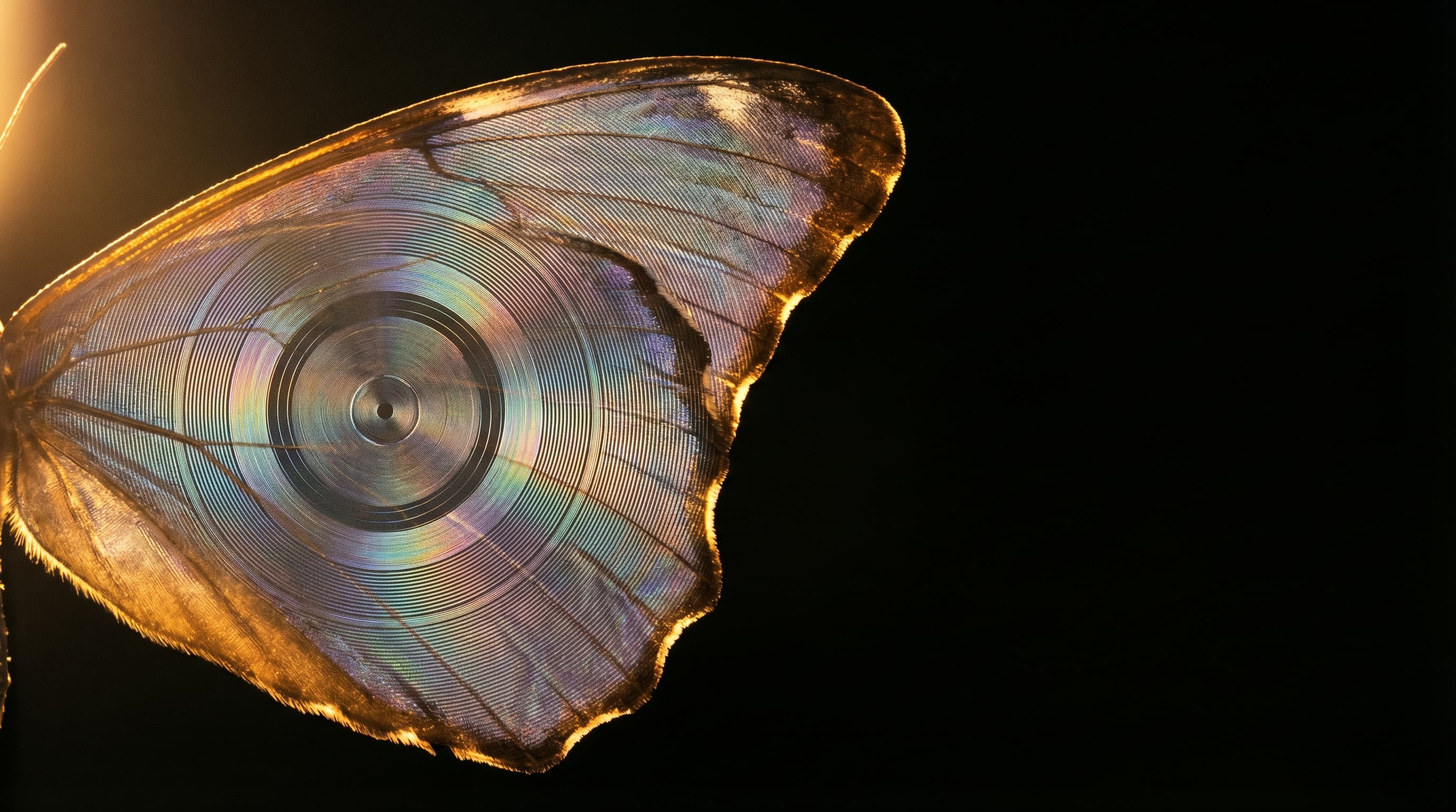 Butterfly wing with the texture of a vinyl record